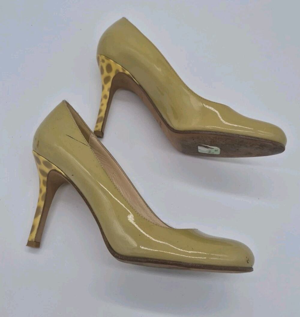 Kate Spade New York Women's Patent Leather Leopard Print Heels Shoes Size 7B